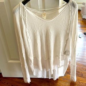 Free People XS White Thermal Top